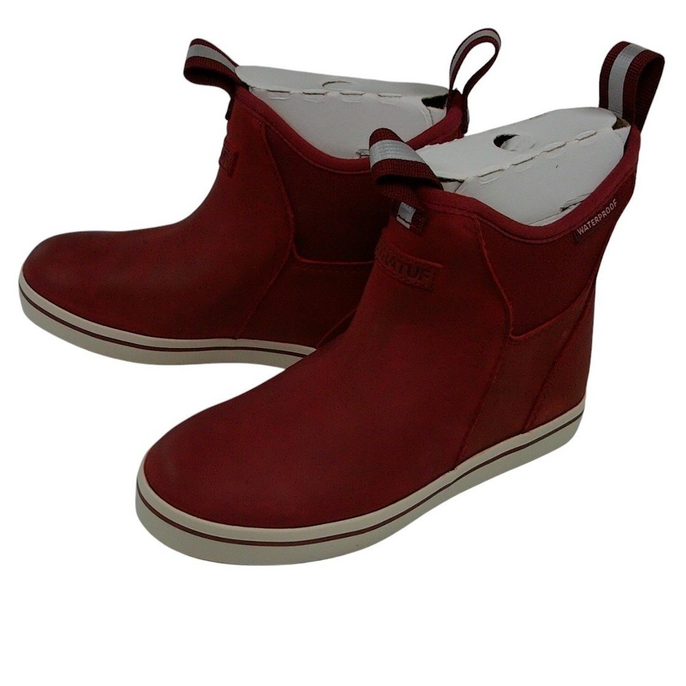 XTRATUF‎ Explorer Cabernet Red Waterproof Leather Ankle Deck Boots - Women's 6